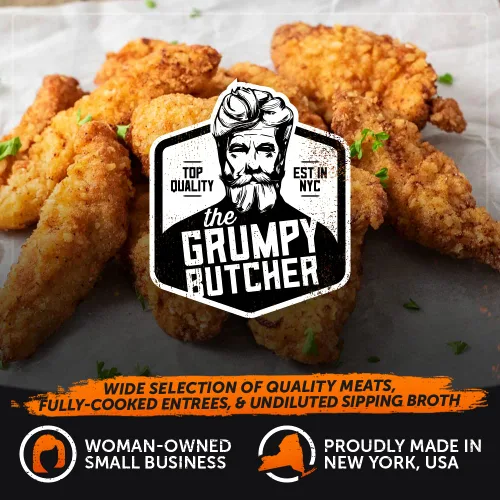 Vista 7 de Grumpy Butcher Pechugas de pollo empanadas tiernas, 5 libras (paquete de 1) - Pechugas de pollo naturales listas para cocinar - Pollo de raza