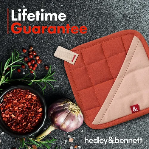 Vista 5 de Hedley & Bennett Soporte para ollas con bolsillo – Soportes para ollas calientes para cocina resistentes al calor – 100% algodón exterior y forro