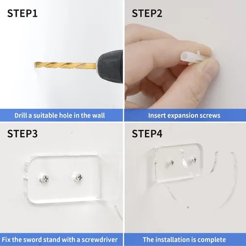 Vista 4 de Soporte de pared para sable de luz, soporte para sable de luz, espadas de exhibición de sable de luz, sable de luz, espada, soporte de pared, negro