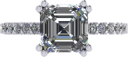 Vista 8 de NANA Jewels Anillos de plata de ley chapados en platino de 1.5-3 quilates con circonita cúbica ovalada y corte princesa Asscher Oro macizo de 10