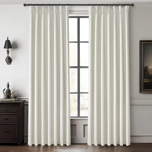 Vista 45 de Cortinas y Drapeados Modernos con Pliegues Pellizco Rosa Bebé de 84 Pulgadas de Largo, Juego de 2 Paneles para Sala de Estar, Cortina de Ventana