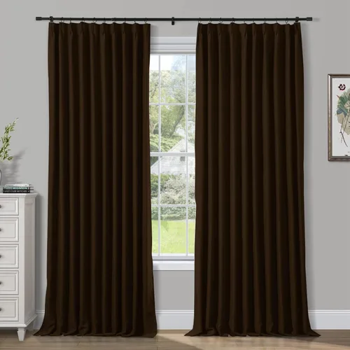 Vista 15 de Frelement Cortinas opacas para interiores de 52 pulgadas de ancho, cortinas divisoras de habitación, cortinas con aislamiento térmico para Beige