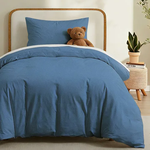 Vista 25 de LOVQUE Juego de funda de edredón color negro, tamaño individual, 100 % algodón lavado, con cierre de cremallera (sin edredón), 68 x 90 pulgadas