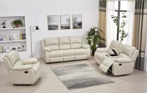 Vista 117 de Betsy Furniture 8018 - Juego de sillón reclinable de cuero reconstituido, para sala, sofá reclinable, sofá de dos piezas y sillón de cuero