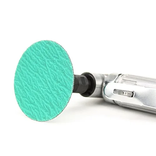 Vista 3 de BHA Discos de lijado de cambio rápido tipo R macho roll-on de circonita verde con ayuda de molienda, 3 pulgadas (grano 36), paquete de 25