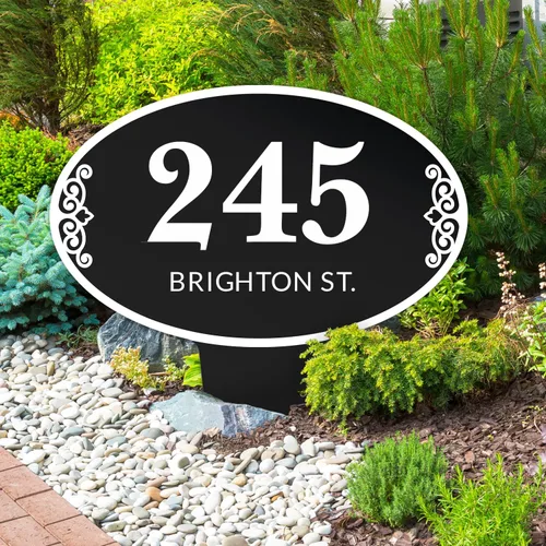 Vista 7 de Letrero personalizado de dirección de casa, placa de dirección de césped, números de casa personalizados para Navidad al aire libre, 12 x 15