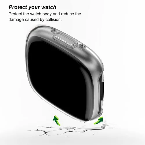 Vista 3 de Funda para Fitbit Sense 2Versa 4 con protector de pantalla, paquete de 4