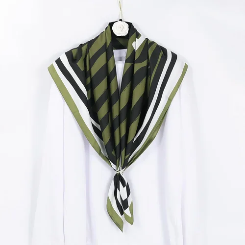 Vista 2 de YOUR SMILE Pañuelo de satén con estampado de moda para mujer, cuadrado y grande, para la cabeza