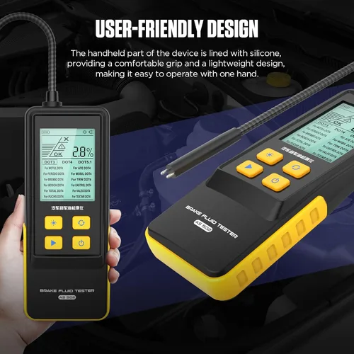 Vista 6 de AS502 Probador digital de líquido de frenos con detección de impulso, analizador de humedad profesional para DOT3/DOT4/DOT5.1 y modo experto de más
