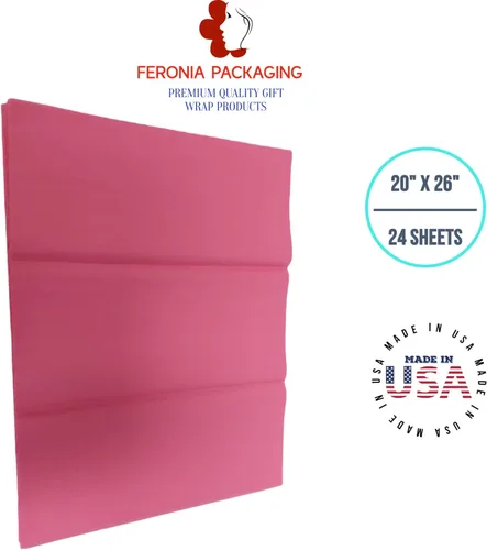 Cuadrados de papel de seda rosa Azalea, 24 hojas a granel, papel de regalo premium y suministros de arte para cumpleaños, vacaciones o regalos de
