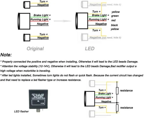 Vista 5 de MZS Luz trasera para motocicleta, LED integrado intermitente transparente compatible con EX 300 EX300 2013-2017