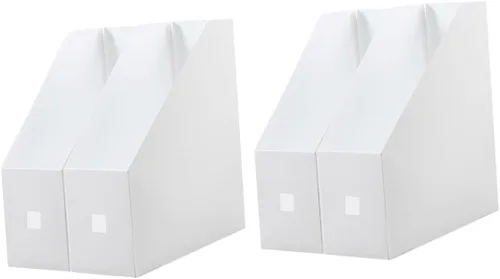 2 estantes de almacenamiento de archivos de plástico para organizador de escritorio, blanco, 20 pulgadas