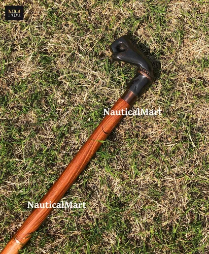 Vista 7 de Bastón de latón, bastón con puño náutico, bastón tallado, hecho a mano, decorativo, plegable, estilo steampunk, bastones para caballeros