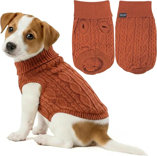 Vista 30 de Parisian Pet Suéteres de Navidad para Perros - Tipo Pullover, Suéter Azul para Perro con Cuello de Tortuga - Suéter Grueso de Punto Trenzado