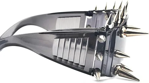 Vista 8 de mincl Punk Rocker Large Shield Spike Fashion Novelty Club Gafas de sol