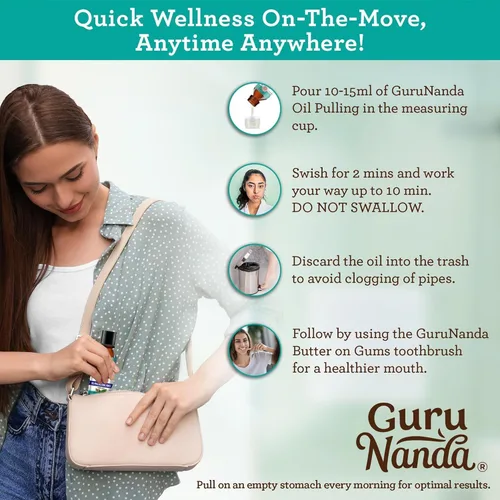 Vista 7 de GuruNanda Enjuague bucal blanqueador Oxyburst Dual Barrel con aceite de coco, aceites esenciales y vitaminas D3 E K2 para blanquear los dientes