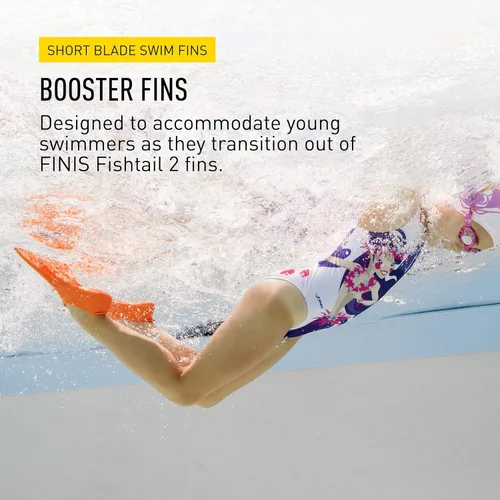 Vista 2 de FINIS Booster Swim Fins for Kids - Floating Rubber Fins - Teaches Kick Technique - Open-Toe Design - Comfortable Fit