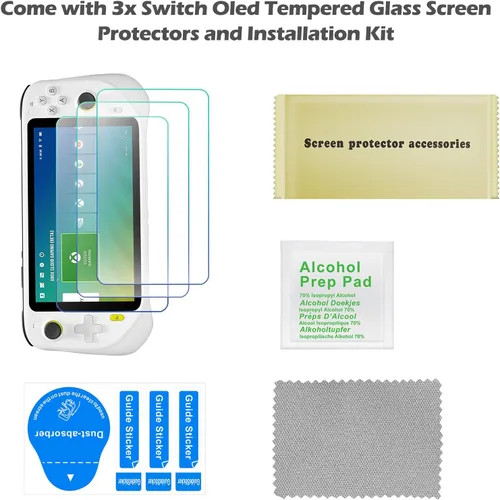 Vista 5 de Paquete de 3 protectores de pantalla mejorados para Logitech G Cloud Gaming, protector de película de vidrio templado transparente HD, protector