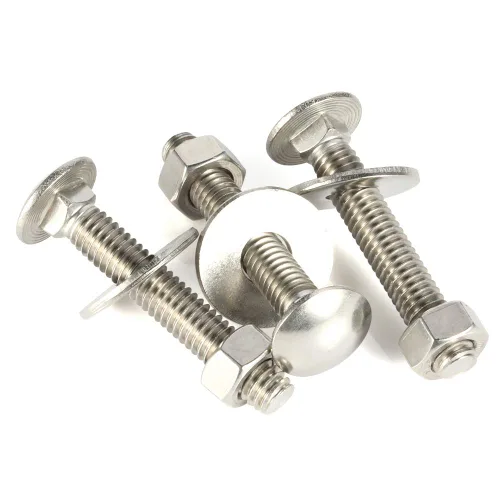 Vista 6 de MewuDecor Kit de tornillos y tuercas de carro de 1/4-20 x 1, arandelas planas, tornillos de cuello cuadrado de cabeza redonda, acero inoxidable 18-8