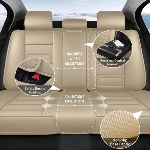 Vista 50 de TTX LIGHTING 2 fundas de asiento delantero compatibles con Subaru Ascent 2019-2024 2025, fundas de asiento de piel sintética compatibles con bolsa