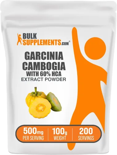 BulkSupplements. com Extracto de Garcinia Cambogia en polvo – 60% HCA, de Garcinia Cambogia, suplemento de hierbas, sin gluten, 500 mg por porción,