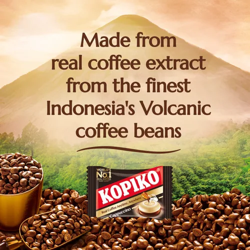 Vista 5 de Kopiko Caramelos de café y capuchino – Caramelo duro de Indonesia con extracto de café real – Un impulso satisfactorio para la energía sobre