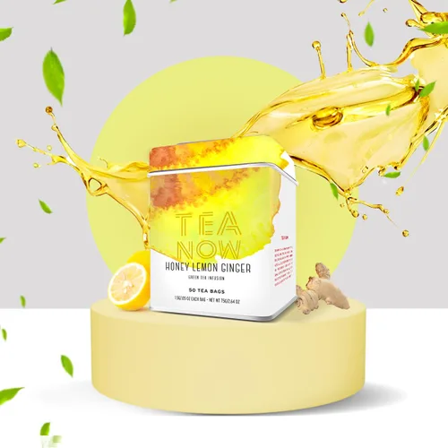 Vista 2 de Life Plus Style Gourmet TEA NOW - Té verde de miel, limón, jengibre, hierbas naturales, sin OMG, 50 bolsas de té de jengibre picante con cafeína