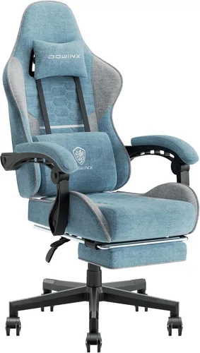 Vista 14 de Dowinx Silla de juegos con cojín de resorte de bolsillo, silla de juegos de oficina para computadora, reposabrazos y reposapiés, silla ergonómica