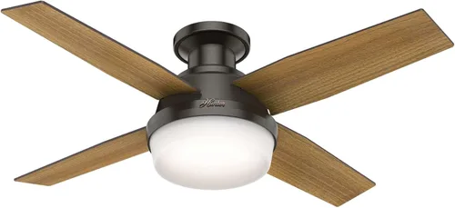 Vista 9 de Hunter Ventilador de techo interior de 44 pulgadas con luz LED y control remoto, ventilador de techo moderno, montaje de perfil bajo, 4 aspas