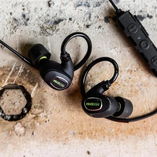 Vista 7 de ISOtunes PRO 3.0 Bluetooth Protección Auditiva - Tapones Aprobado por OSHA con 20 Horas de Vida de Batería, Protección Auditiva Bluetooth con Negro