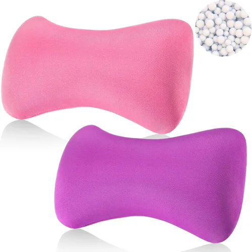 Vista 9 de Thyle Paquete de 2 almohadas de cuello con cuentas en forma de hueso pequeño para cama, sofá, viajes, almohada suave para dormir en casa y soporte