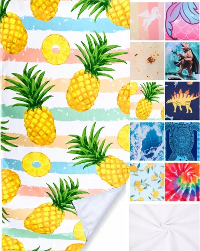 Vista 11 de LIVILAN Toalla de playa de olas del océano, 30" x 60" extra grande, microfibra ligera, suave, de secado rápido, sin arena, ideal para piscina, baño