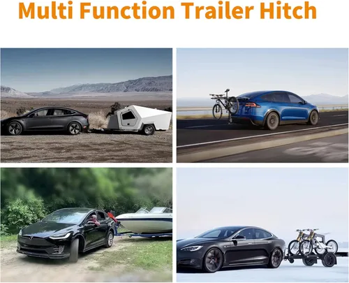 Vista 7 de Enganche de Remolque Trasero Tesla Model Y Receptor de Gancho de Remolque Adaptador de Gancho de Remolque compatible con Model Y 2020 2021 2022 2023