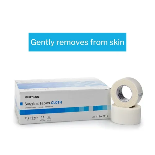 Vista 3 de McKesson Cinta quirúrgica, no estéril, permeable al aire, tela similar a la seda, 1 pulgada x 10 yardas, 12 rollos, 1 paquete