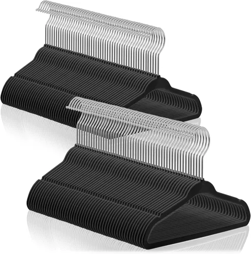 Vista 22 de Casafield 100 perchas de terciopelo para bebé, tamaño de 11 pulgadas, para ropa de bebés y niños pequeños, color morado