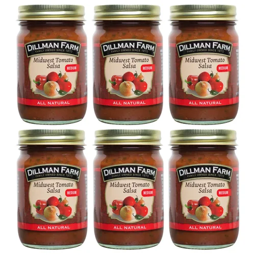 Dillman Farm Salsa favorita de All Natural Midwest - Sin gluten, sin OMG, vegana, kosher, ecológica, sin conservantes, sin jarabe de maíz, fabricada