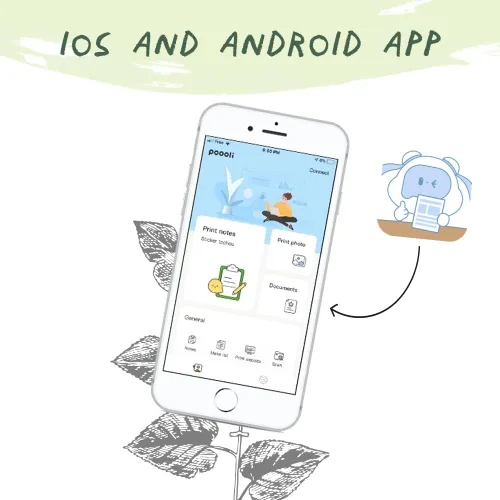 Vista 3 de Poooliprint L1 Impresora de bolsillo sin tinta – Mini teléfono Bluetooth portátil Poooli impresora térmica para iOS + Android impresión de fotos Azul