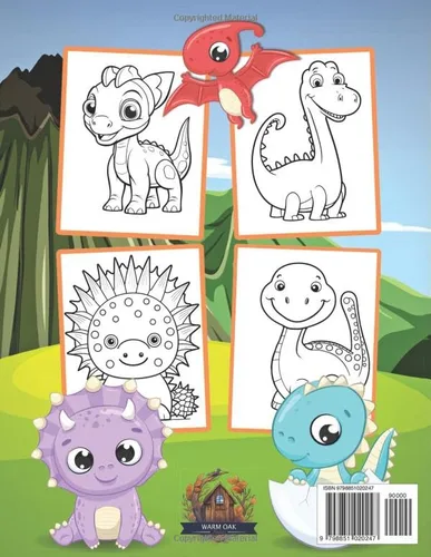 Vista 2 de Toddler Dinosaur Coloring Book Ages 2-4 The Perfect Gift for Kids With 52 Fresh and Cute Dinosaur Designs