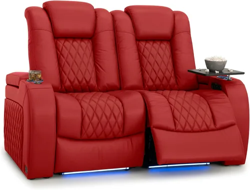 Vista 57 de Seatcraft Asiento de cine en casa Diamante Reclinable Individual Rojo