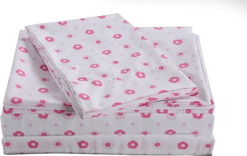 Cozy Line Home Fashions Pink Greta - Juego de sábanas de microfibra cepillada, resistente a las arrugas, la decoloración y las manchas, 3 piezas
