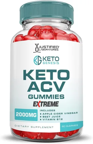 Vista 4 de Justified Laboratories Keto Genesis Keto ACV Gummies Extreme 2000 mg Keto Genesis Keto Gummies Fórmula avanzada Vinagre de sidra de manzana con jugo