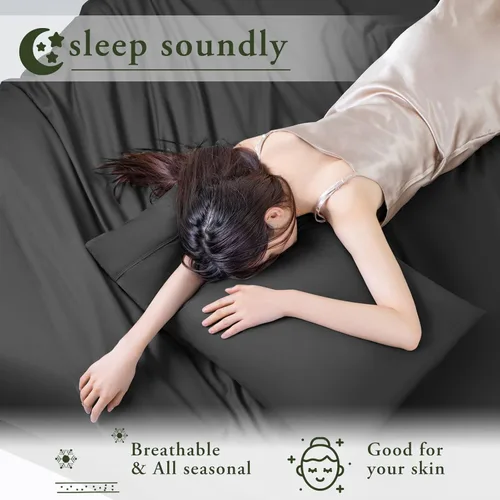 Vista 5 de LBRO2M Juego de sábanas de 1000 hilos tamaño Queen de 1000 hilos, sábanas de 4 piezas, bolsillo profundo de 16 pulgadas, ropa de cama súper suave