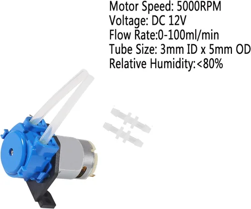 Vista 6 de Bomba de dosificación peristáltica peristáltica de 12 V CC, bomba peristáltica de bajo caudal, pequeña con conector para acuario, laboratorio
