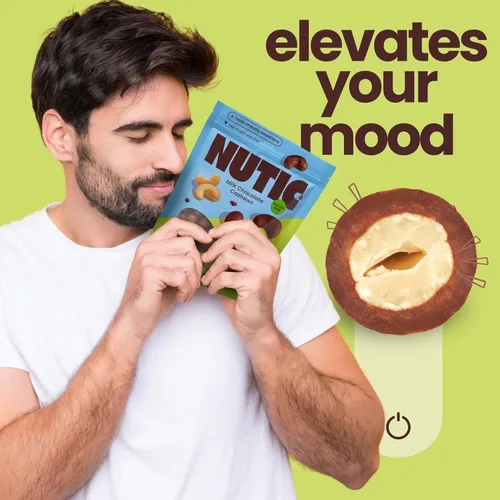 Vista 4 de Nutic Anacardos cubiertos de chocolate con leche, 1 libra, delicias cremosas para aperitivos y regalos, nueces irresistibles cubiertas de chocolate