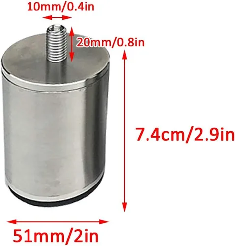 Vista 2 de Varilla roscada M10 de acero inoxidable cepillado sólido para muebles, patas de sofá de metal, patas de cama, patas de gabinete de cocina, baño