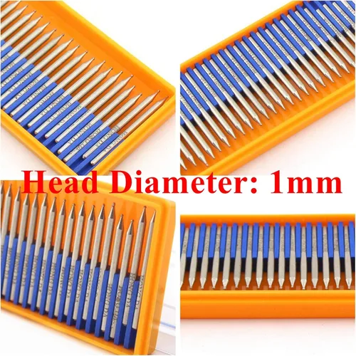 Vista 2 de JINGLING Brocas de pulido de diamante de 0.039 in de cabeza esférica para tallar bolas, paquete de 30