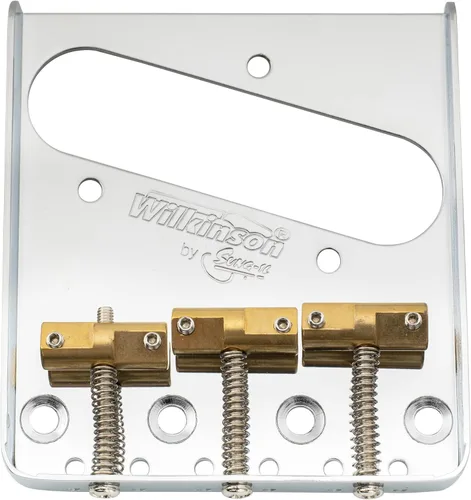 Vista 7 de Wilkinson WTB Vintage Telecaster Bridge 3 Sillines de latón compensado para guitarra eléctrica estilo Tele, negro