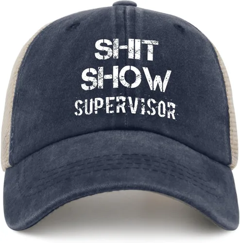 VUWKNQ Shit Show Hat Shit Show Supervisor Hat Trucker Hat Women Funny Mesh Cap for Summer