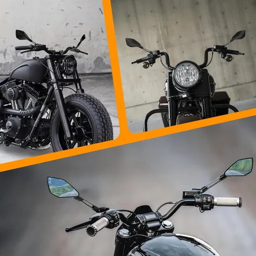 Vista 8 de JMTBNO Espejo universal de aluminio para manillar de motocicleta, espejos laterales traseros de 8mm 10mm para bicicleta de calle, bicicleta