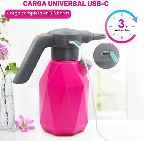 Vista 7 de SideKing Botella pulverizadora eléctrica de 0.5 galones para plantas de interior/exterior, regadera automática de 2 litros, rociador de batería 0.5